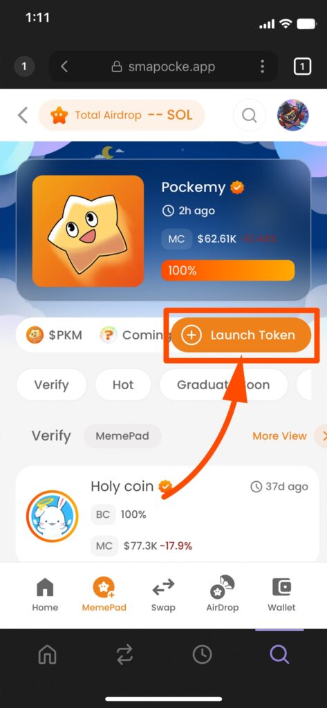 Smapocke - How it Works - Launch Token
